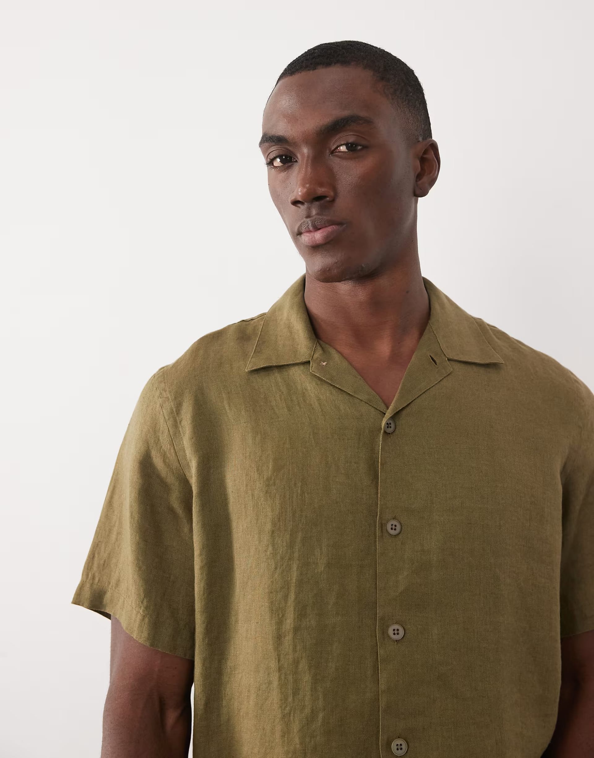 PS Paul Smith Khaki Linen Short Sleeve Shirt