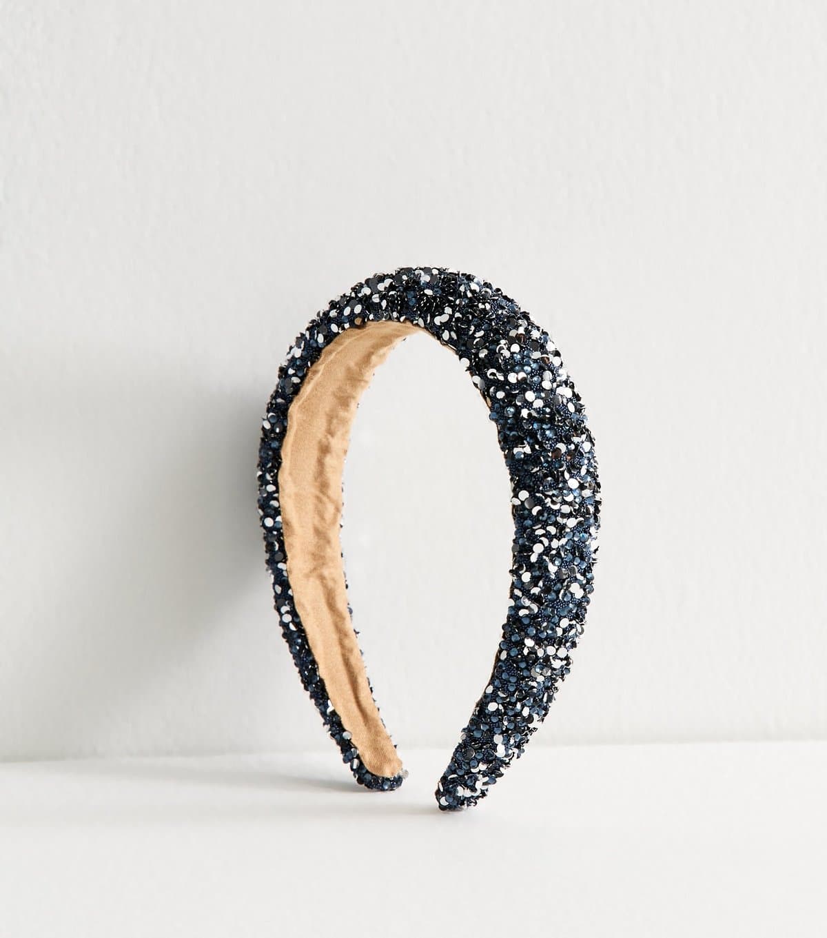New Look Navy Bead Embellished Padded Headband New Look