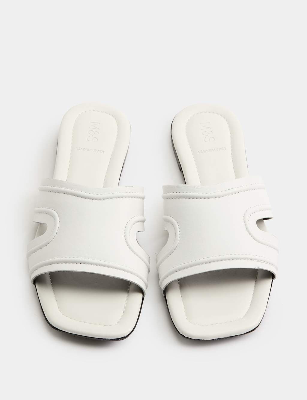 Marks & Spencer M&S White Leather Flat Mules
