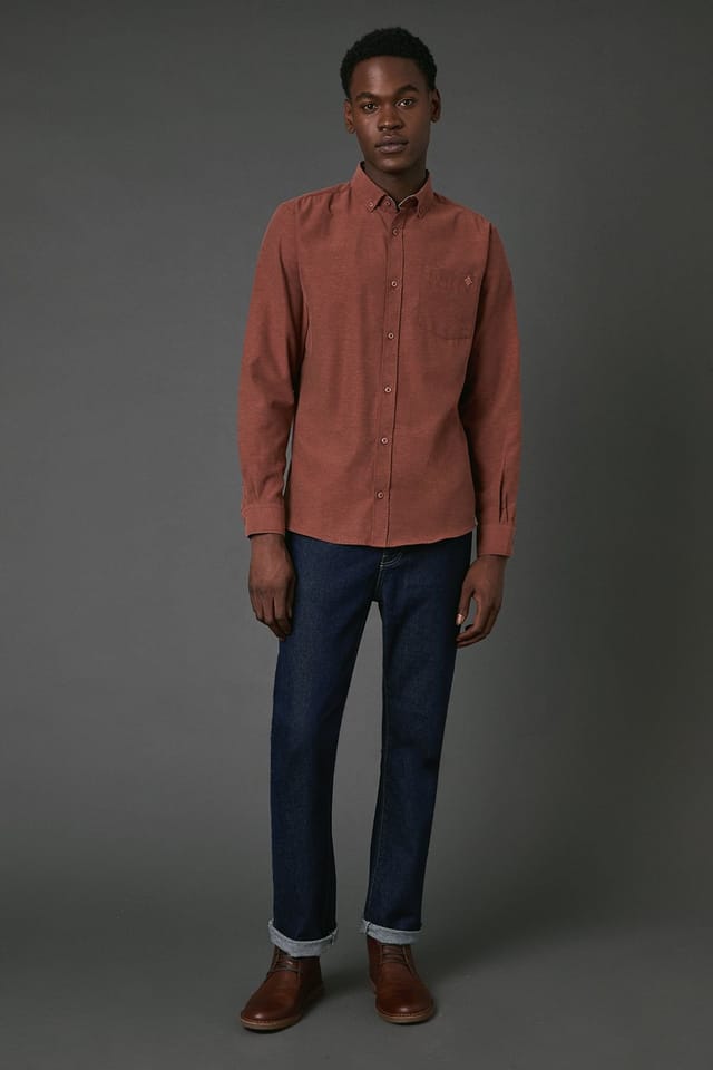 Maine Maine Men's Red Brushed Flannel Long Sleeve Shirt - 2