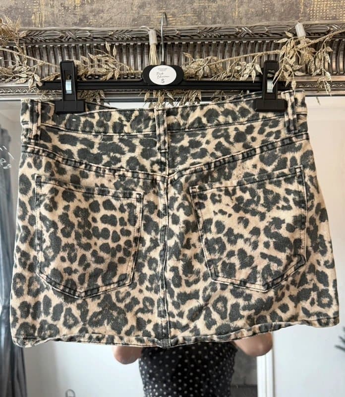 Bershka Bershka Leopard print denim skirt