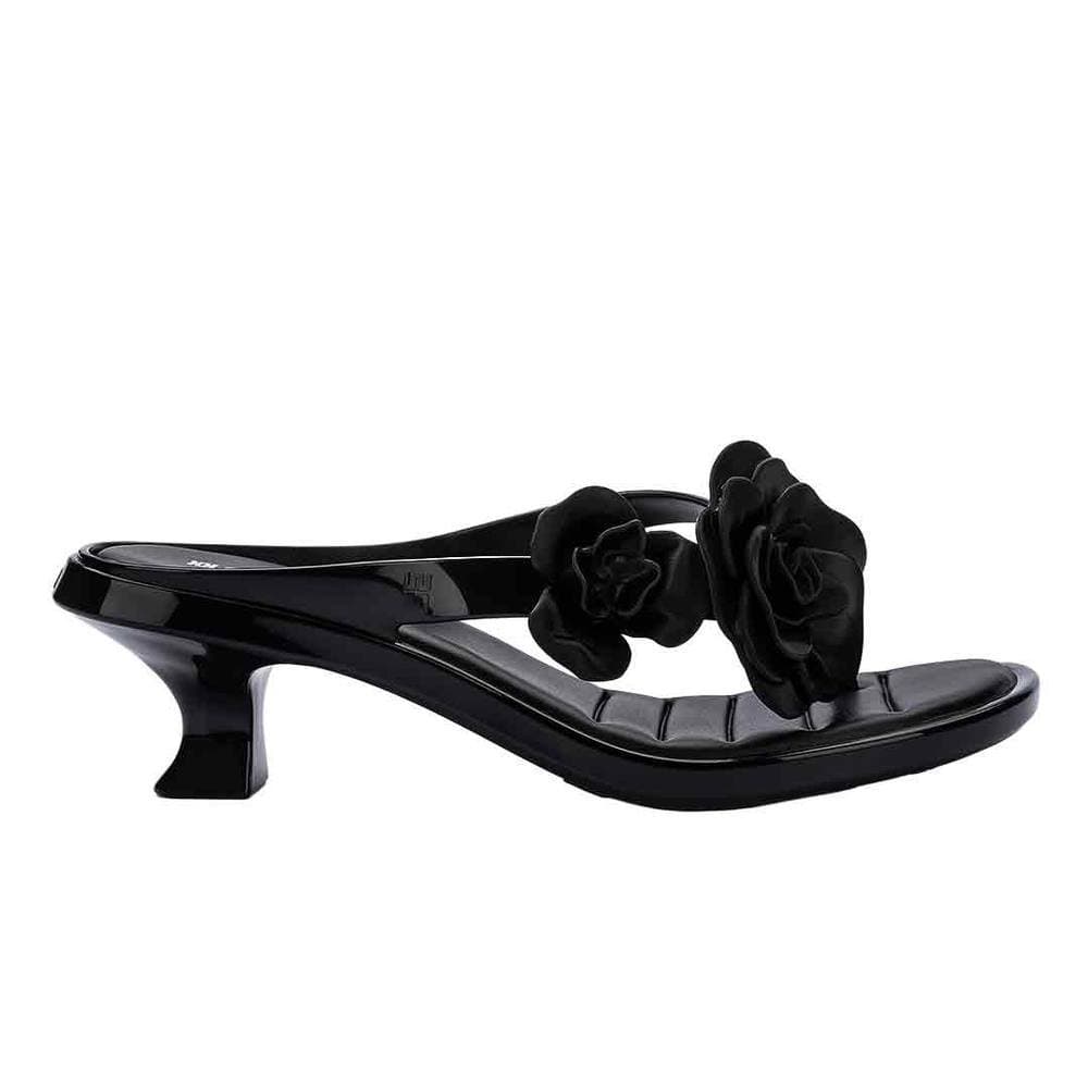 Melissa Shoes Melissa Shoes Women's Thong Kitten Heel Petals in Black
