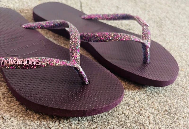 Havaianas Havaianas rare 37/38 purple glitter sandals festival party holiday wedding hen do 4/5 same day post