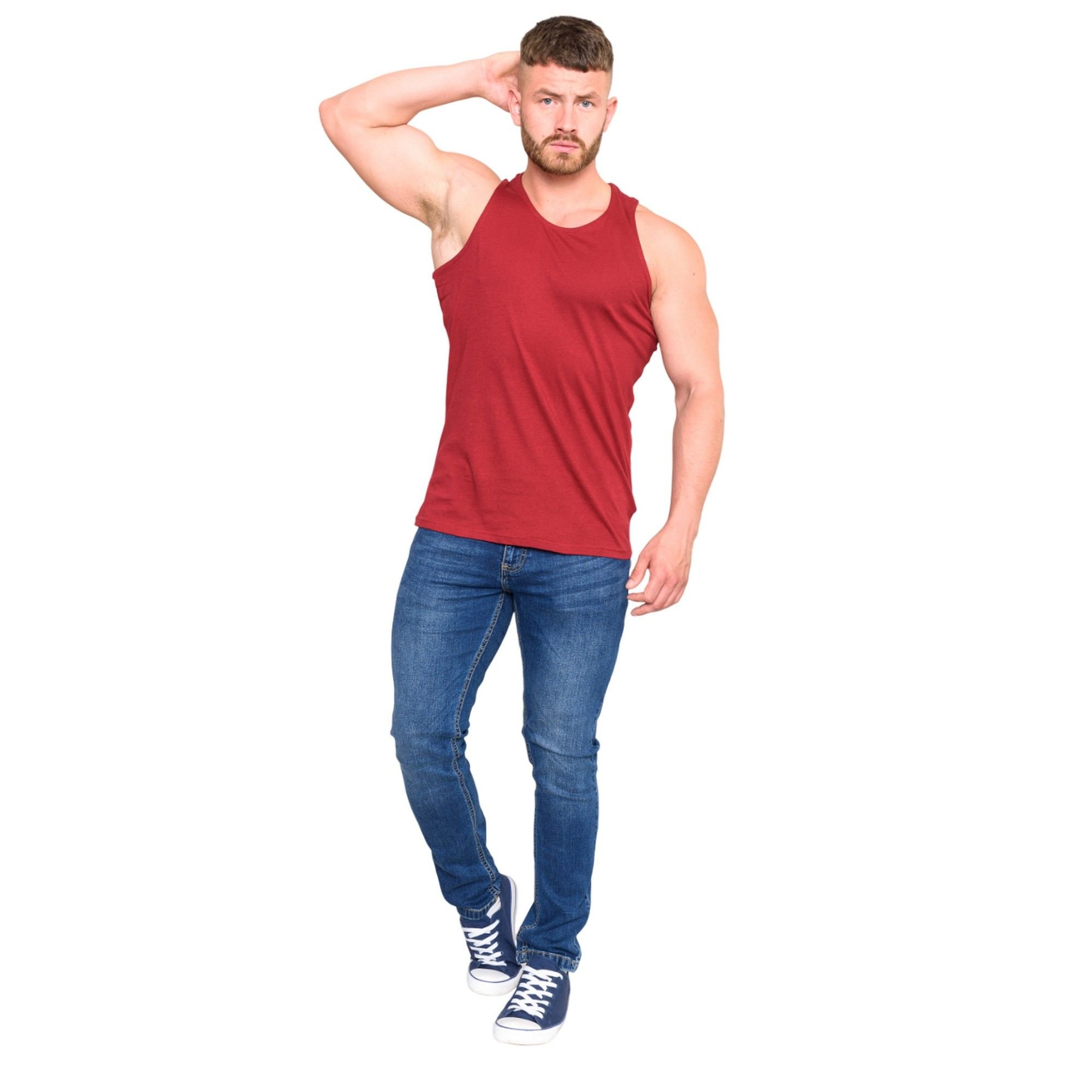 Duke Clothing Duke Clothing Men's D555 Fabio Tank Top in Red - 3