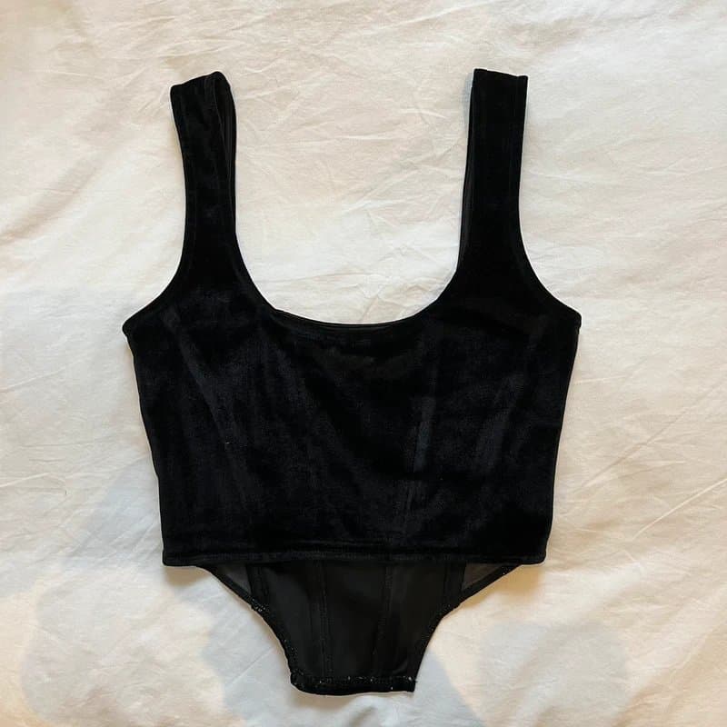 ASOS ASOS velvet and mesh corset