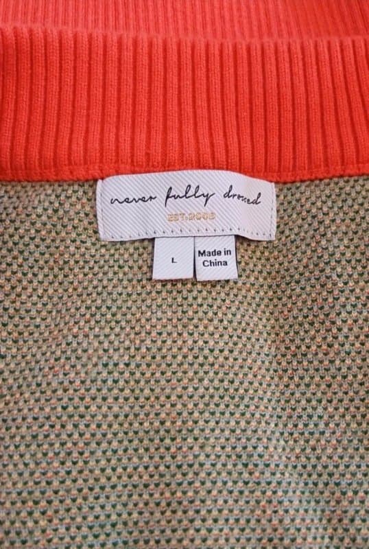 Never Fully Dressed Never Fully Dressed Rio Orange Coral Oversized Cardigan - size L