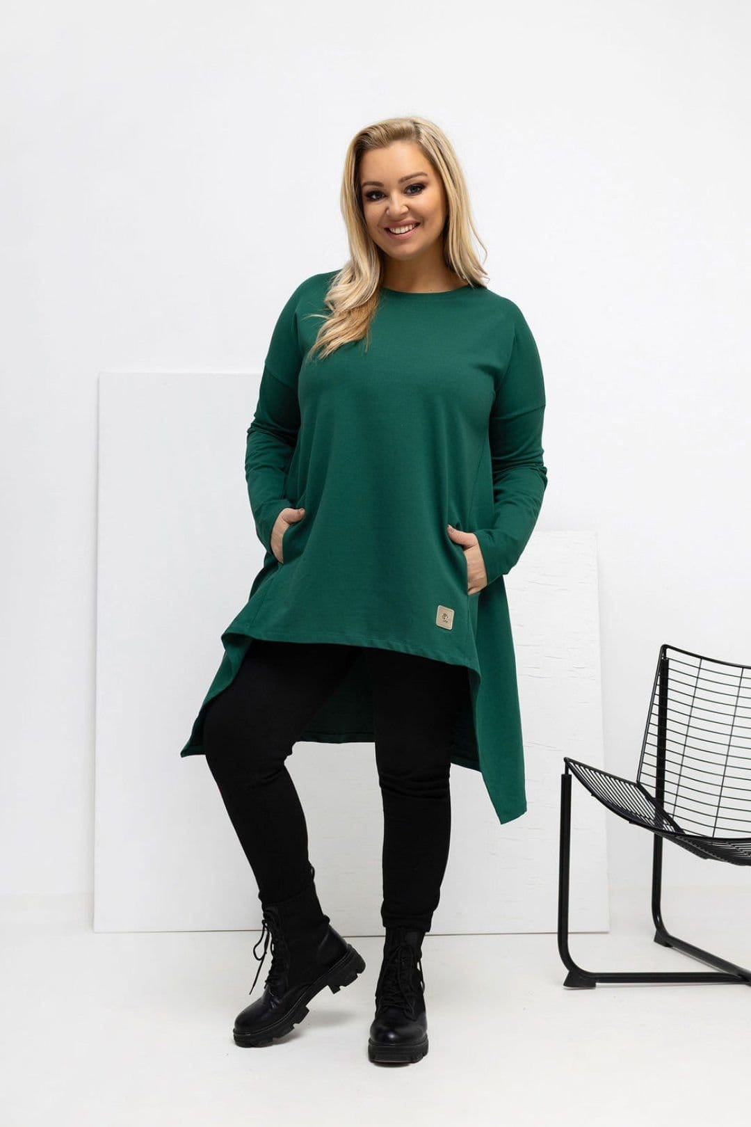 Love Lace Green Plus Size Asymmetrical Tunic