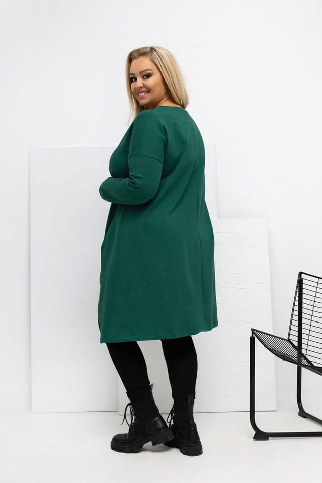 Love Lace Love Lace Women's Plus Size Asymmetrical Tunic with Pockets Style 222406 in Green - 3
