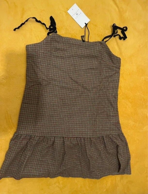Daisy Street Daisy Street cami dress in brown gingham