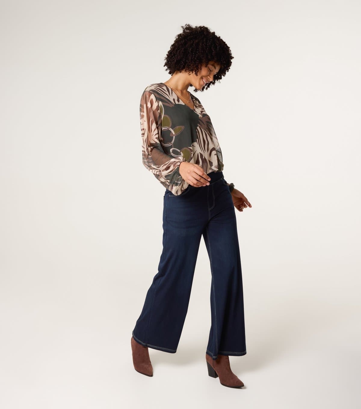 Blue Vanilla Blue Vanilla Dark Blue Wide Leg Jeans