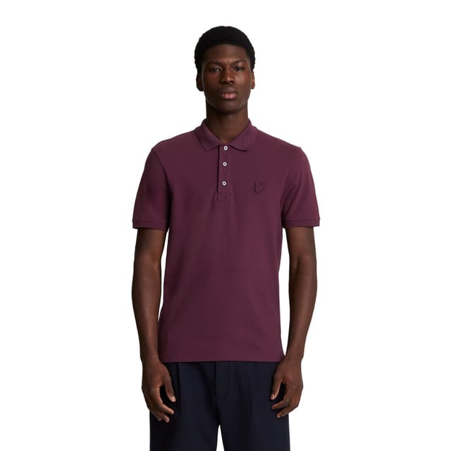 Lyle & Scott Lyle & Scott Men's Plain Polo Shirt in Burgundy - 3