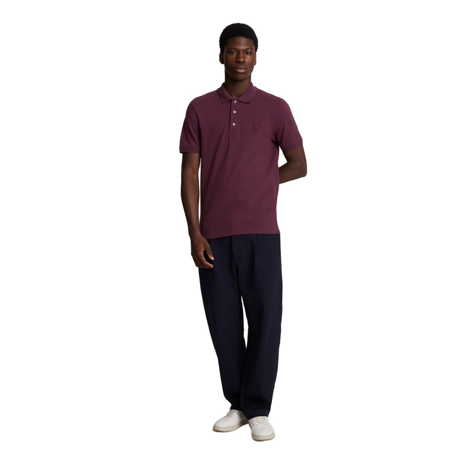Lyle & Scott Lyle & Scott Men's Plain Polo Shirt in Burgundy - 4