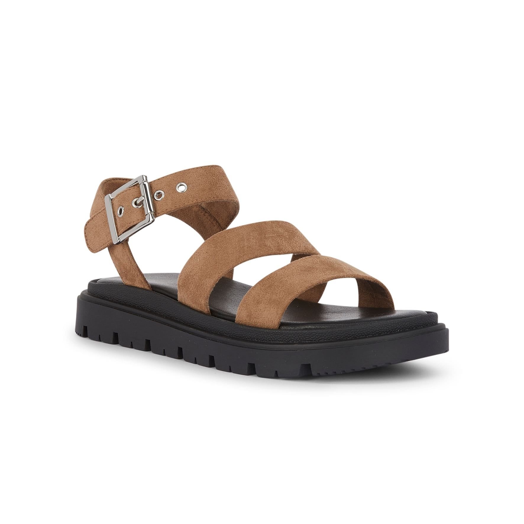 Truffle Collection Truffle Collection Women's Slip On Sandals Polyurethane Open Toe Flat Summer Shoes in Taupe - 4
