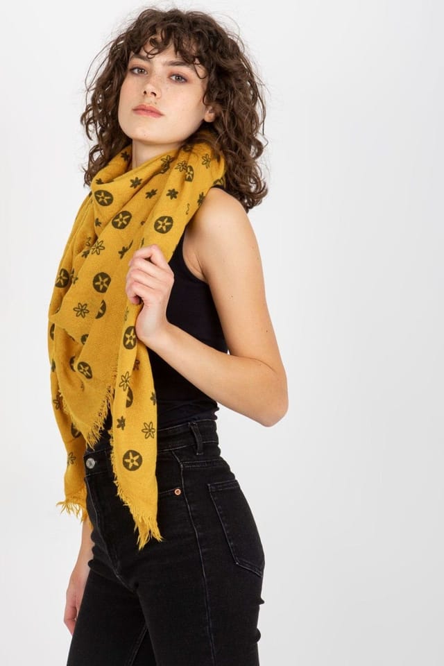 Love Lace Love Lace Women's Neckerchief Sling Scarf with Versatile Graphic Pattern Styling in Yellow - 2