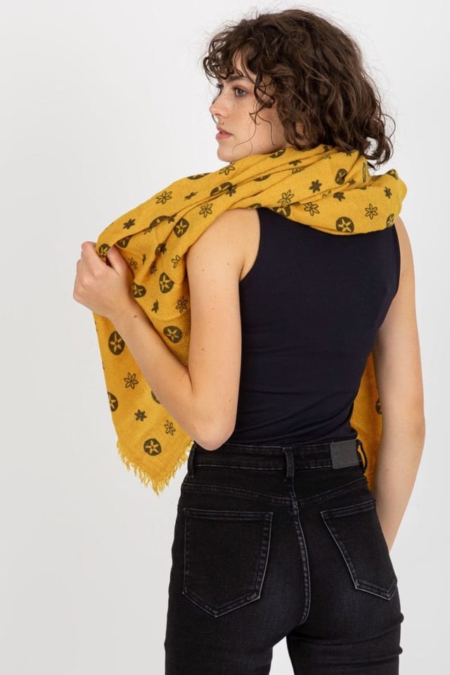 Love Lace Love Lace Women's Neckerchief Sling Scarf with Versatile Graphic Pattern Styling in Yellow - 3