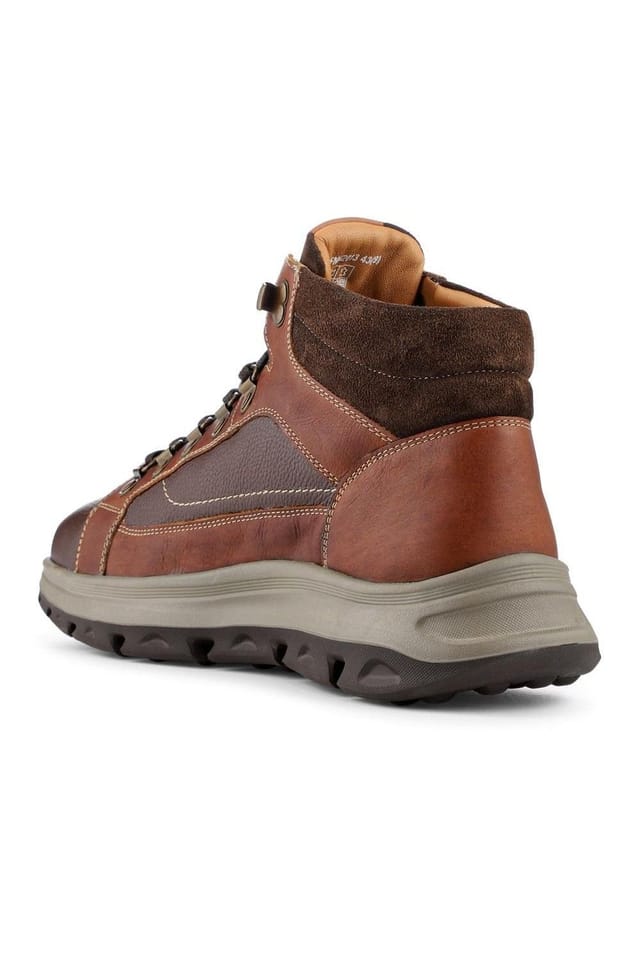 Pavers Pavers Men's Wide Fit Leather Cushioned Sole Boots in Brown - 3