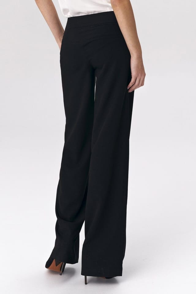 Love Lace Love Lace Women's Viscose Palazzo Office Trousers in Black - 3