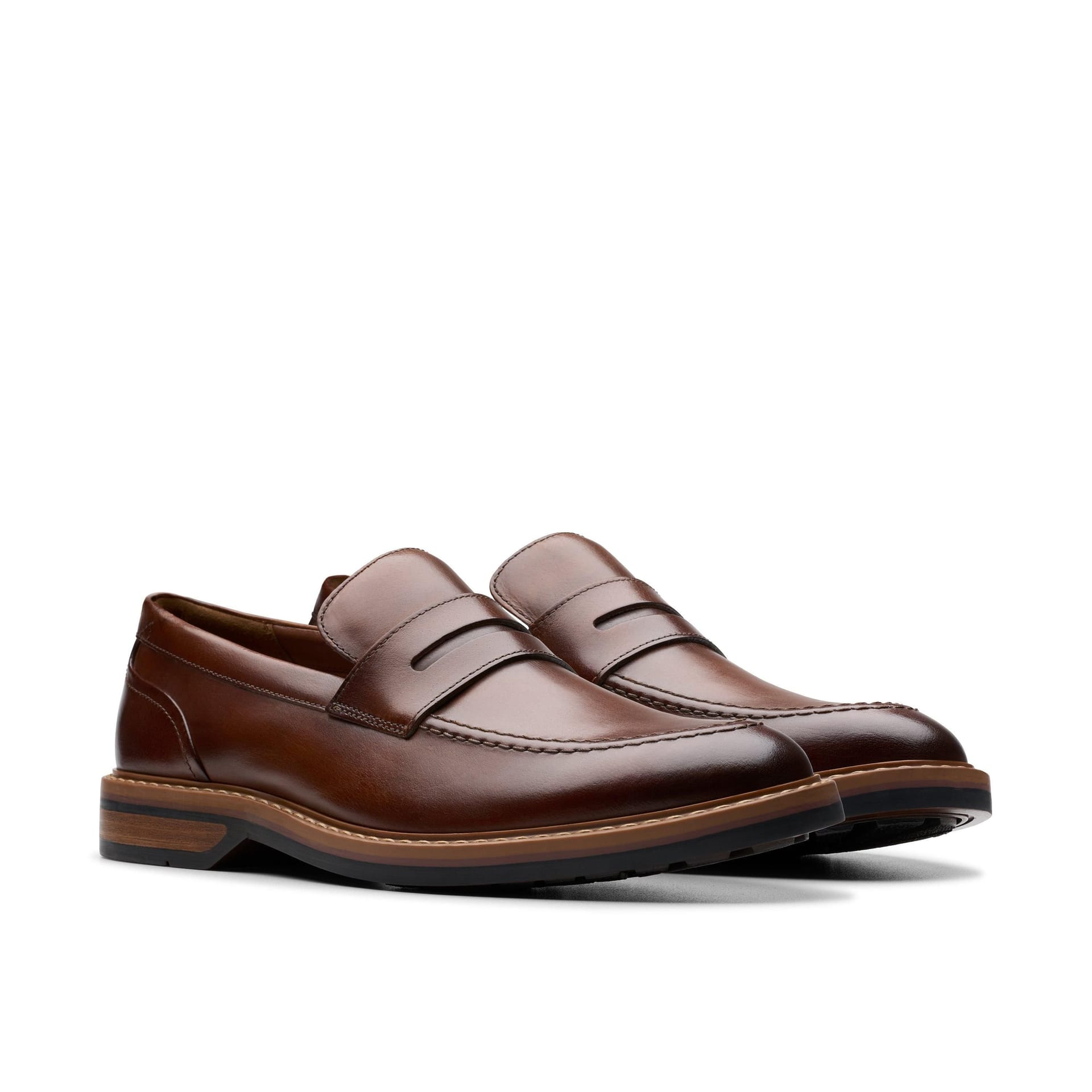 Clarks Clarks Men's Aldwin Step Loafer Mid Tan Leather Loafers, Slip Ons in Brown - 4
