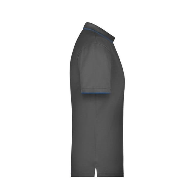 James and Nicholson James and Nicholson Men's Contrast Striped Pique Polo Shirt in Dark Grey - 3