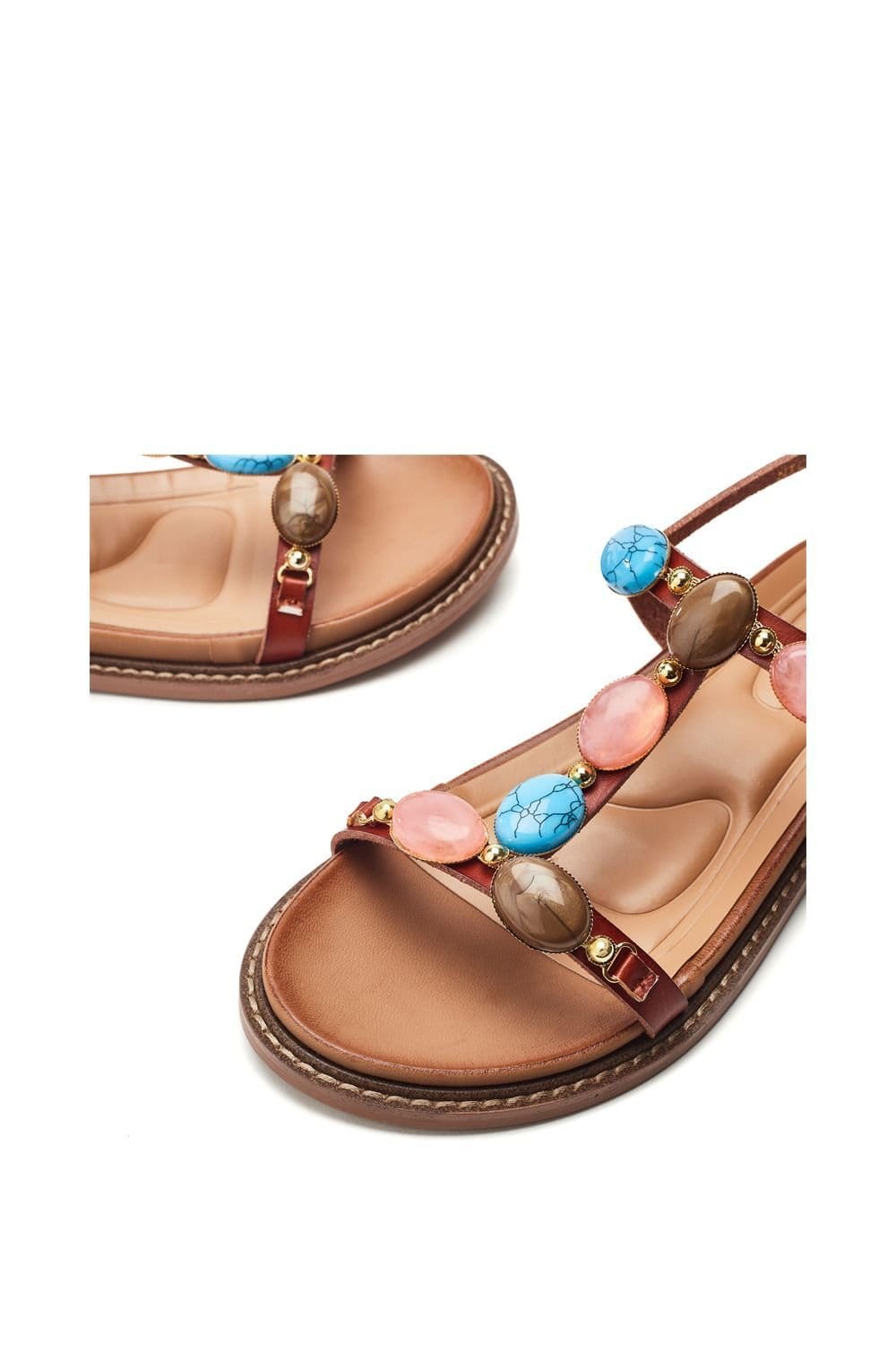 Moda In Pelle Moda In Pelle Women's 'Nicca' Porvair Sandals in Tan - 4