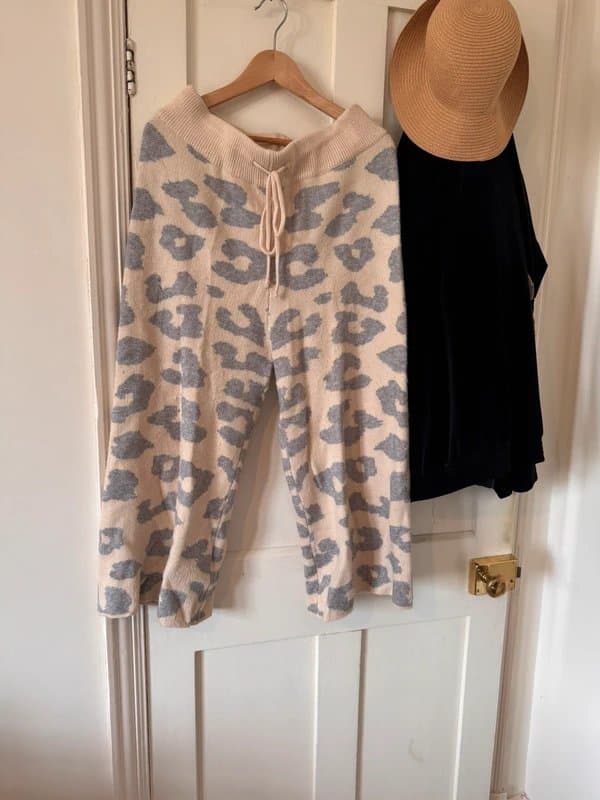 Never Fully Dressed Knitted leopard print trousers