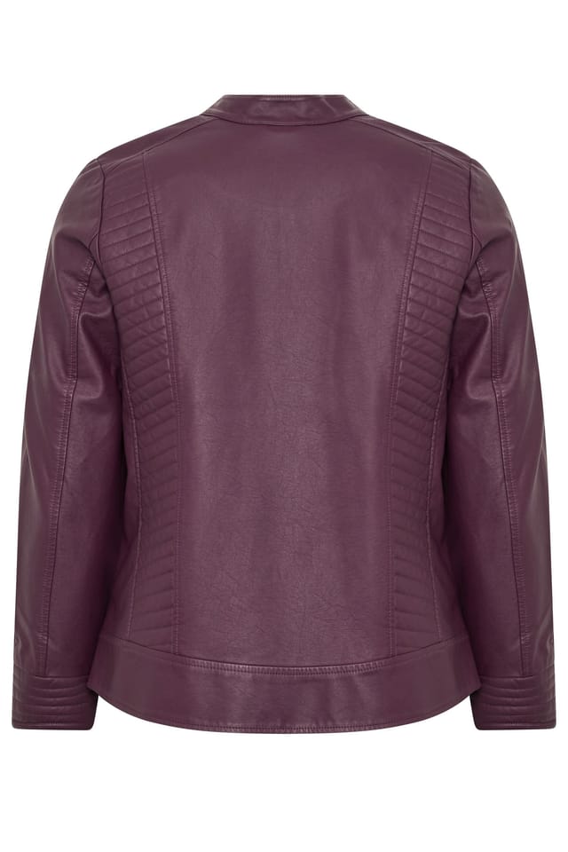 Yours Yours Women's Faux Leather Jacket in Purple - 3