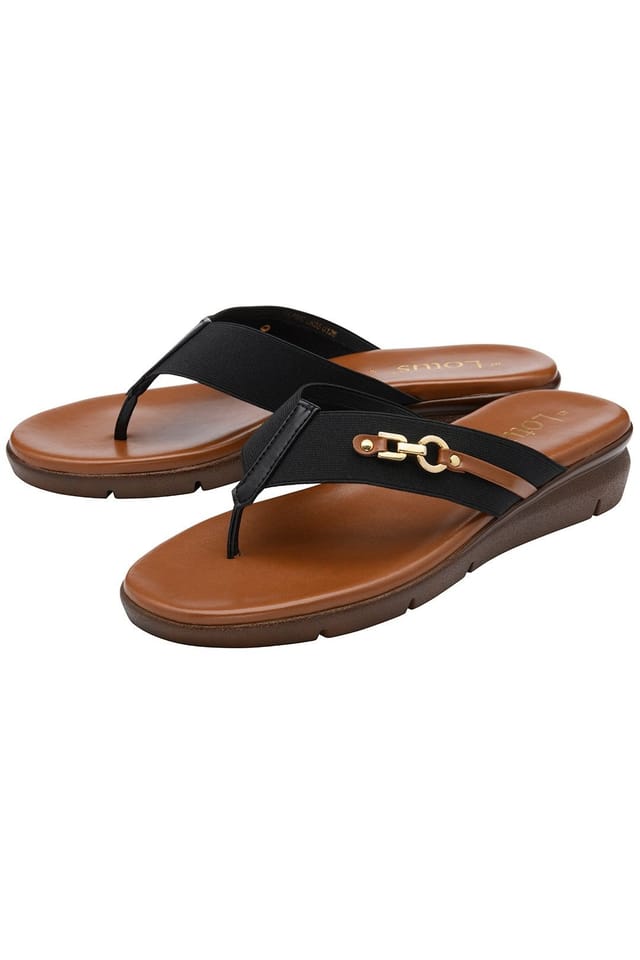 Lotus Lotus Women's 'Villana' Toe-Post Sandals in Black - 2