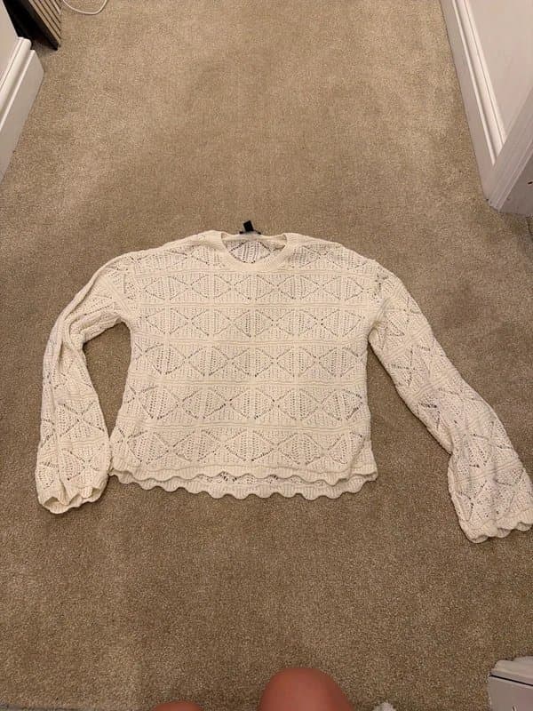 New Look Crochet style cream top