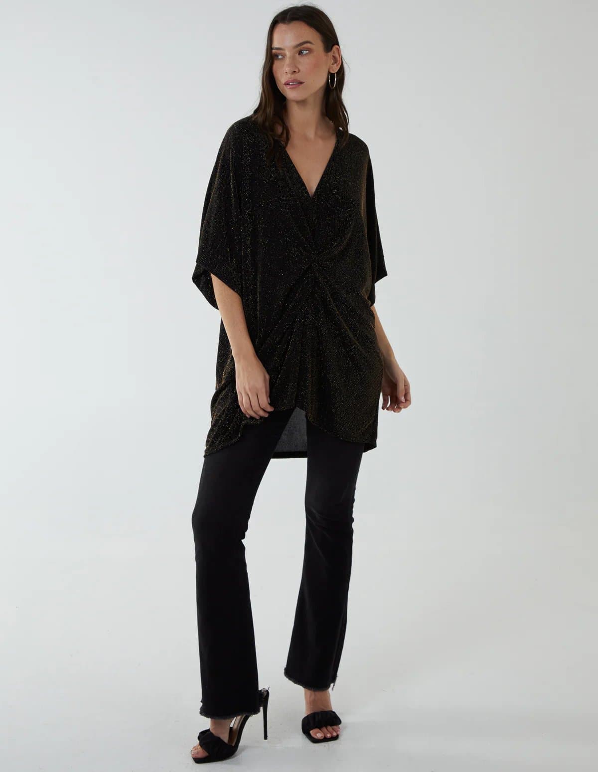 Blue Vanilla Twist Front Metalic Top