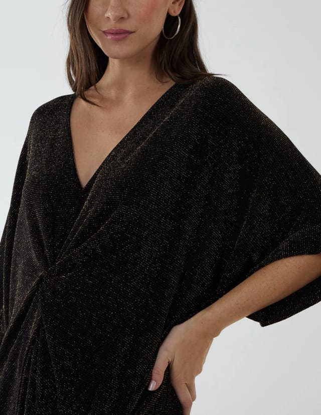 Blue Vanilla Twist Front Metalic Top - 2