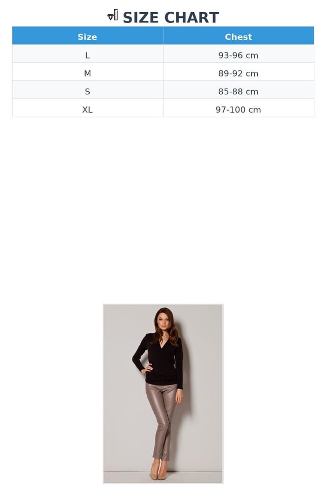 Love Lace Love Lace Women's Envelope Cut Long Sleeve Blouse with V Neck in Black - 2