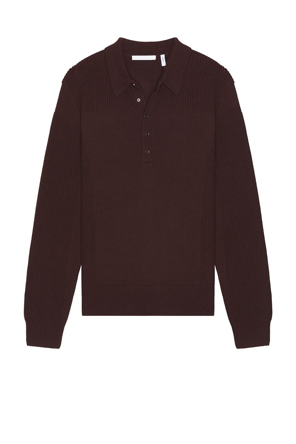 revolve Helmut Lang Dark Burgundy Block Polo