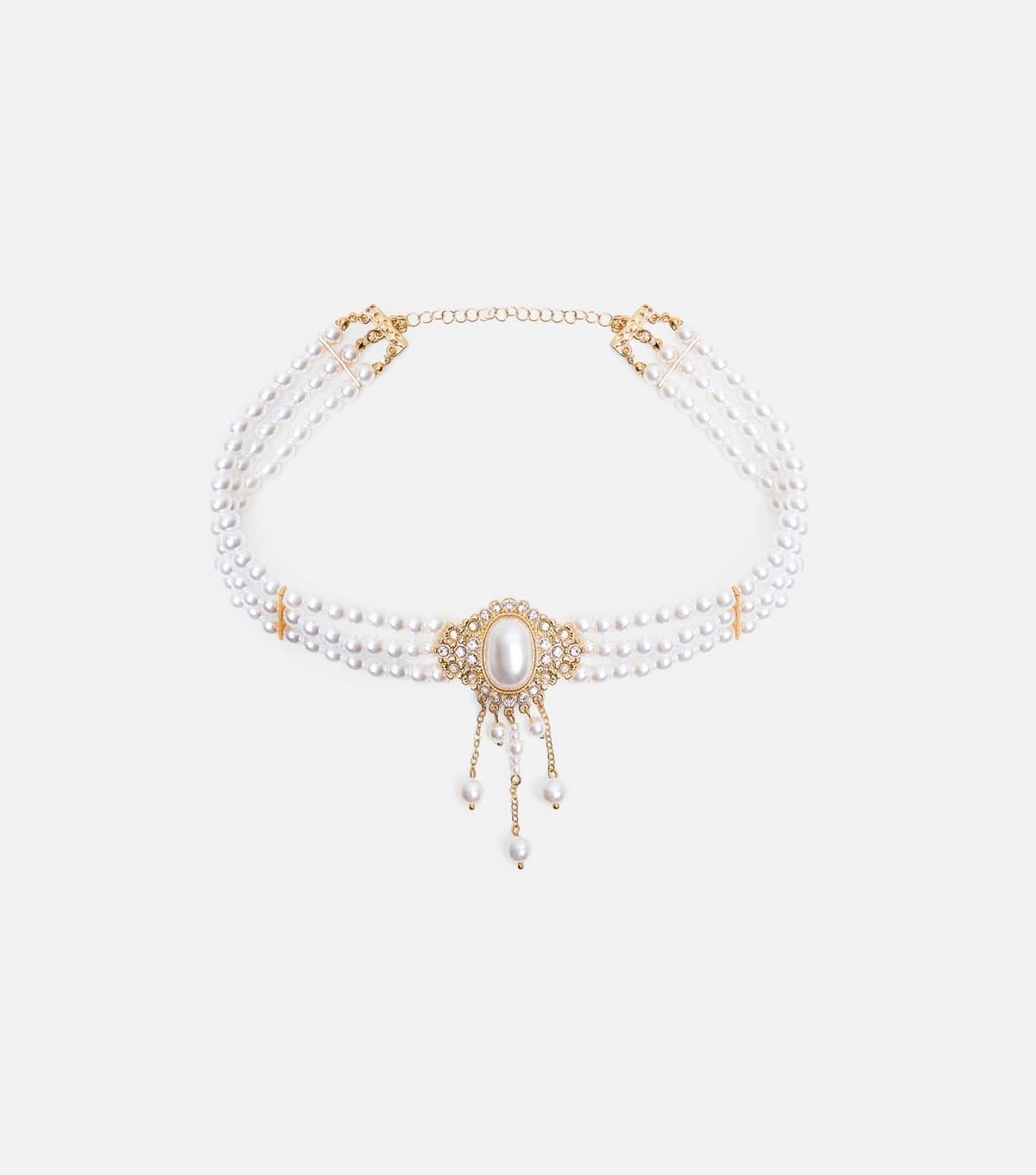 Public Desire Public Desire Off White Faux Pearl Choker Necklace