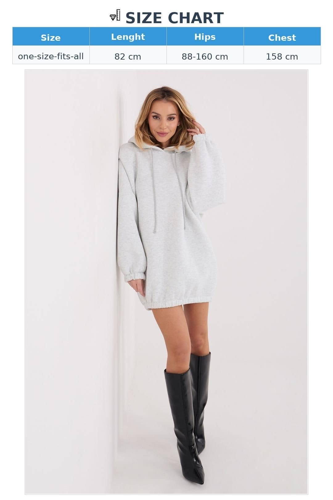 Love Lace Love Lace Women's Oversized Cotton Sweatshirt Hoodie Dress in Grey - 4