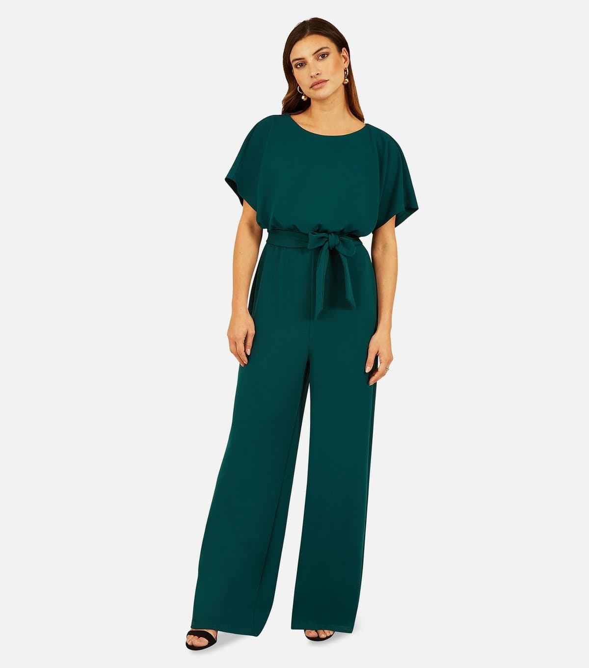 Mela Women's Green Batwing Belted Wide Leg Jumpsuit Mela New Look