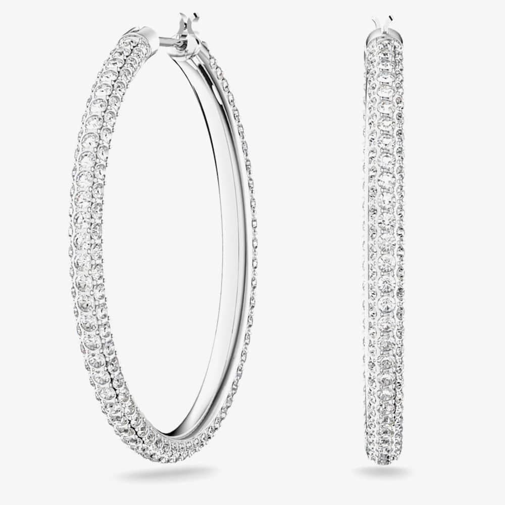 Swarovski Swarovski Women's Stone Crystal Hoop Earrings 5389432 in Silver