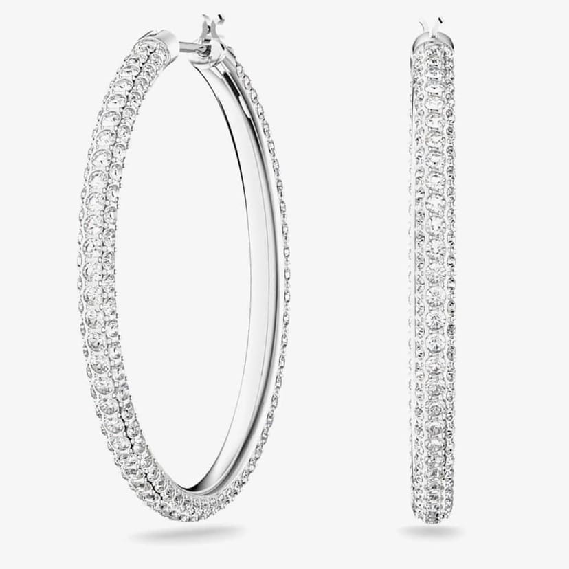Swarovski Swarovski Women's Stone Crystal Hoop Earrings 5389432 in Silver - 1