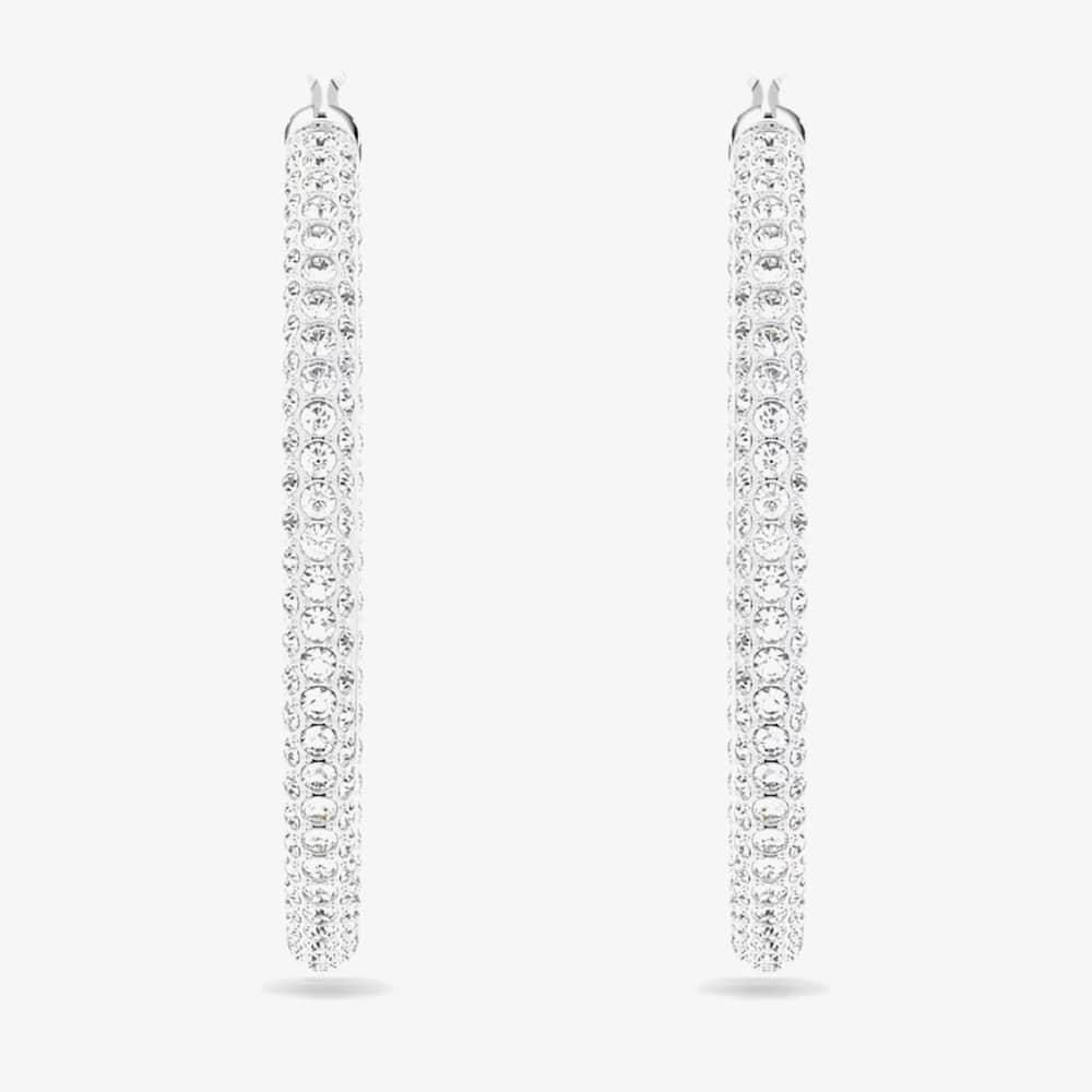 Swarovski Swarovski Women's Stone Crystal Hoop Earrings 5389432 in Silver - 2