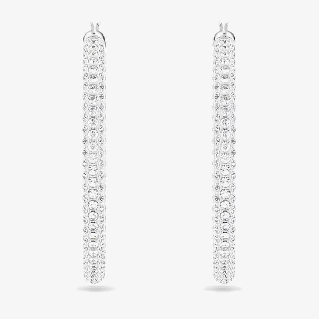 Swarovski Swarovski Women's Stone Crystal Hoop Earrings 5389432 in Silver - 2