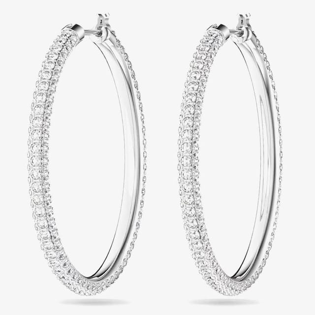 Swarovski Swarovski Women's Stone Crystal Hoop Earrings 5389432 in Silver - 3