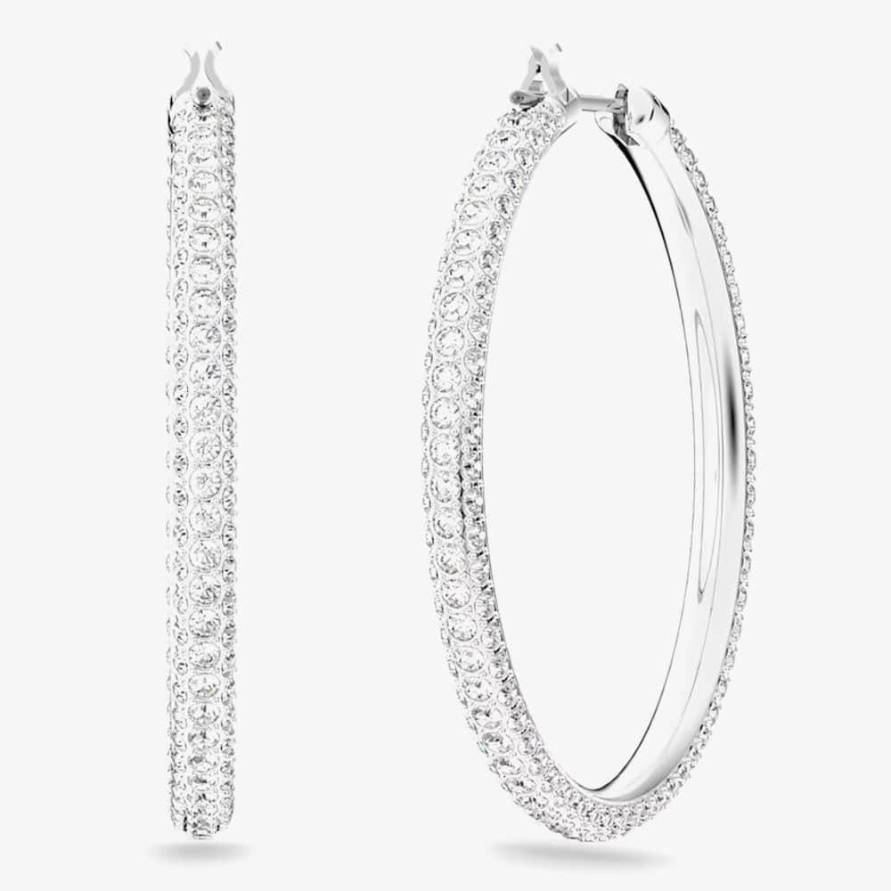 Swarovski Swarovski Women's Stone Crystal Hoop Earrings 5389432 in Silver - 4