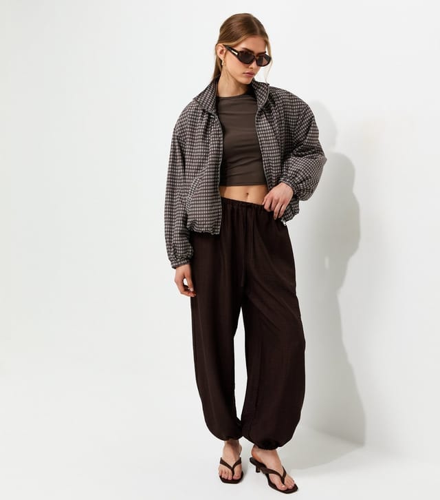 New Look Women's Dark Brown Jersey Crew Neck Cropped T-Shirt New Look - 3