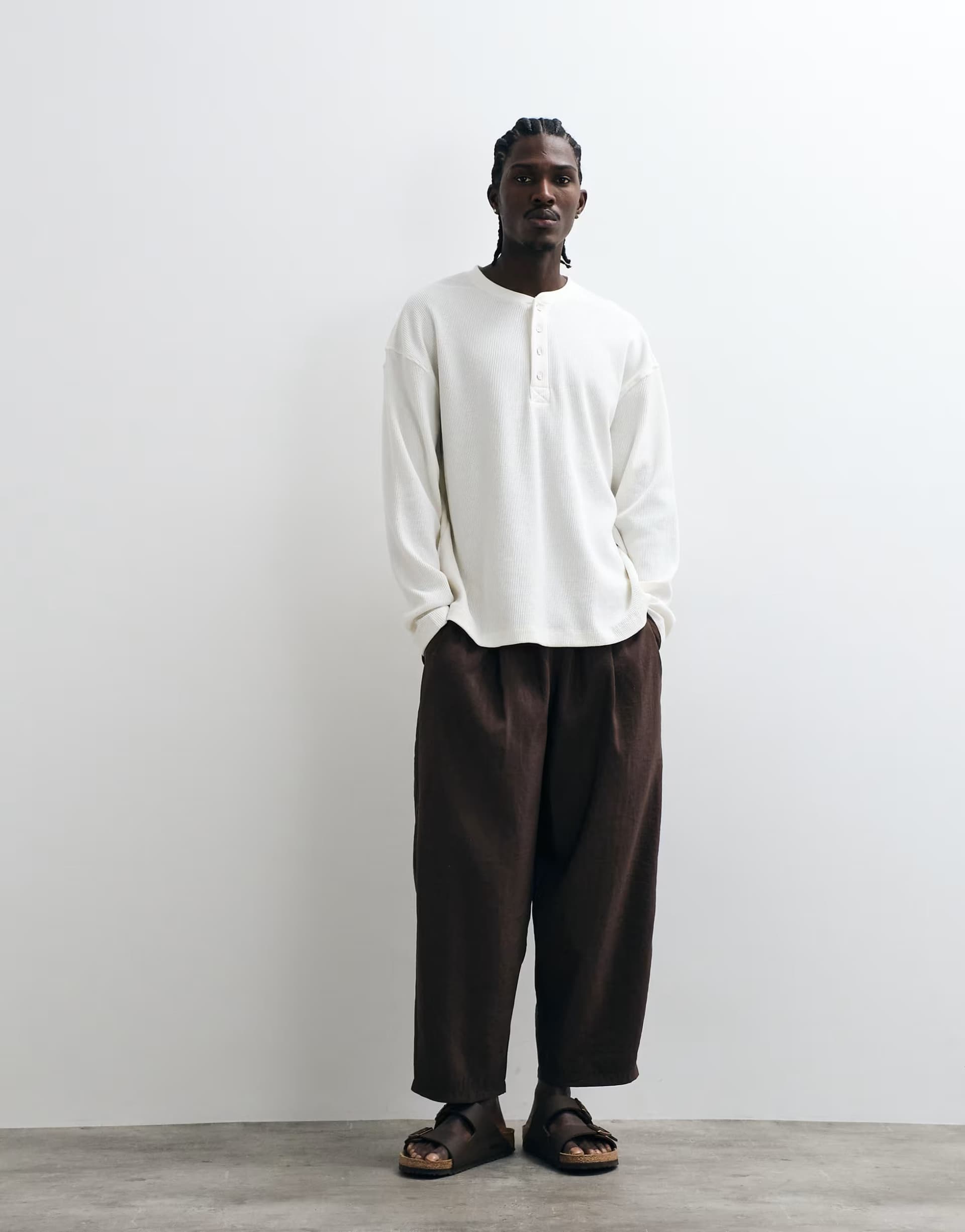 ASOS Reclaimed Vintage pull on trouser in khaki