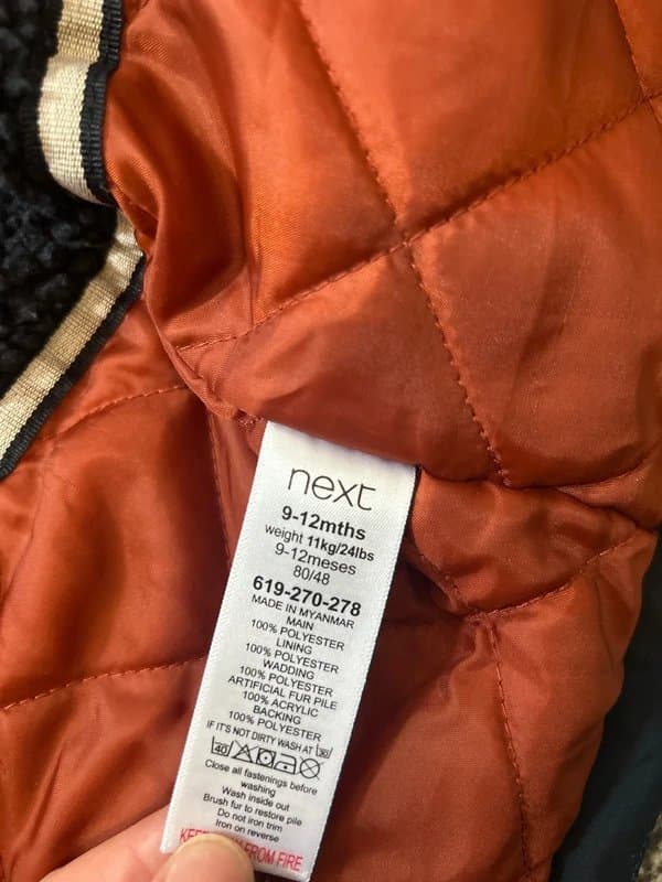 Next Boys next coat 9-12 months