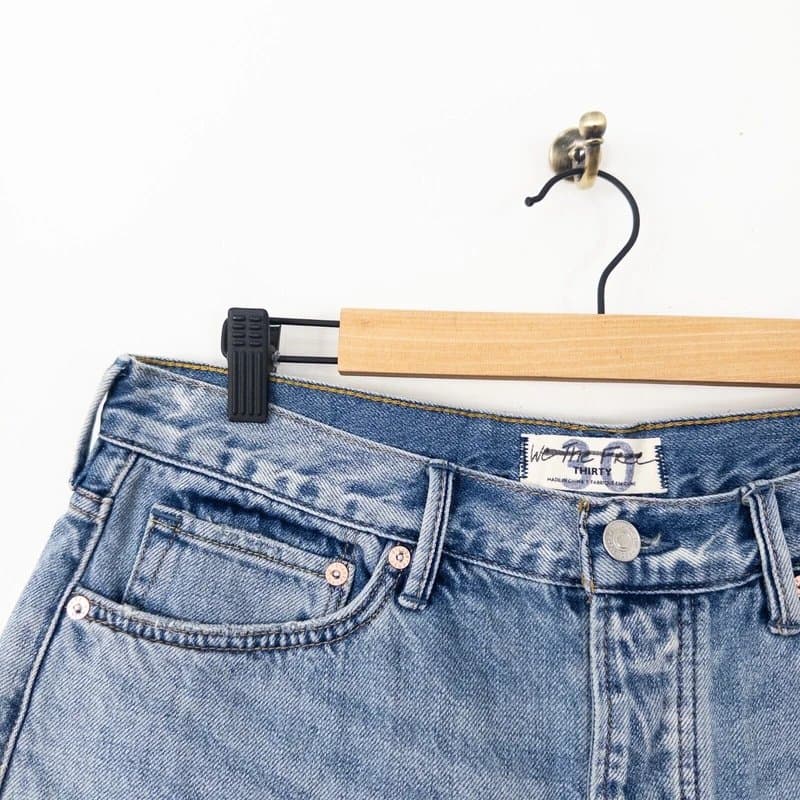 Free People Free People Loving Good Vibrations Cotton Frayed Denim Shorts - Size 30 UK 14