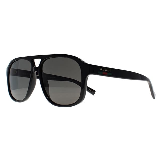 Gucci Gucci Men's Aviator Shiny Black Grey Polarized GG1856S - 2
