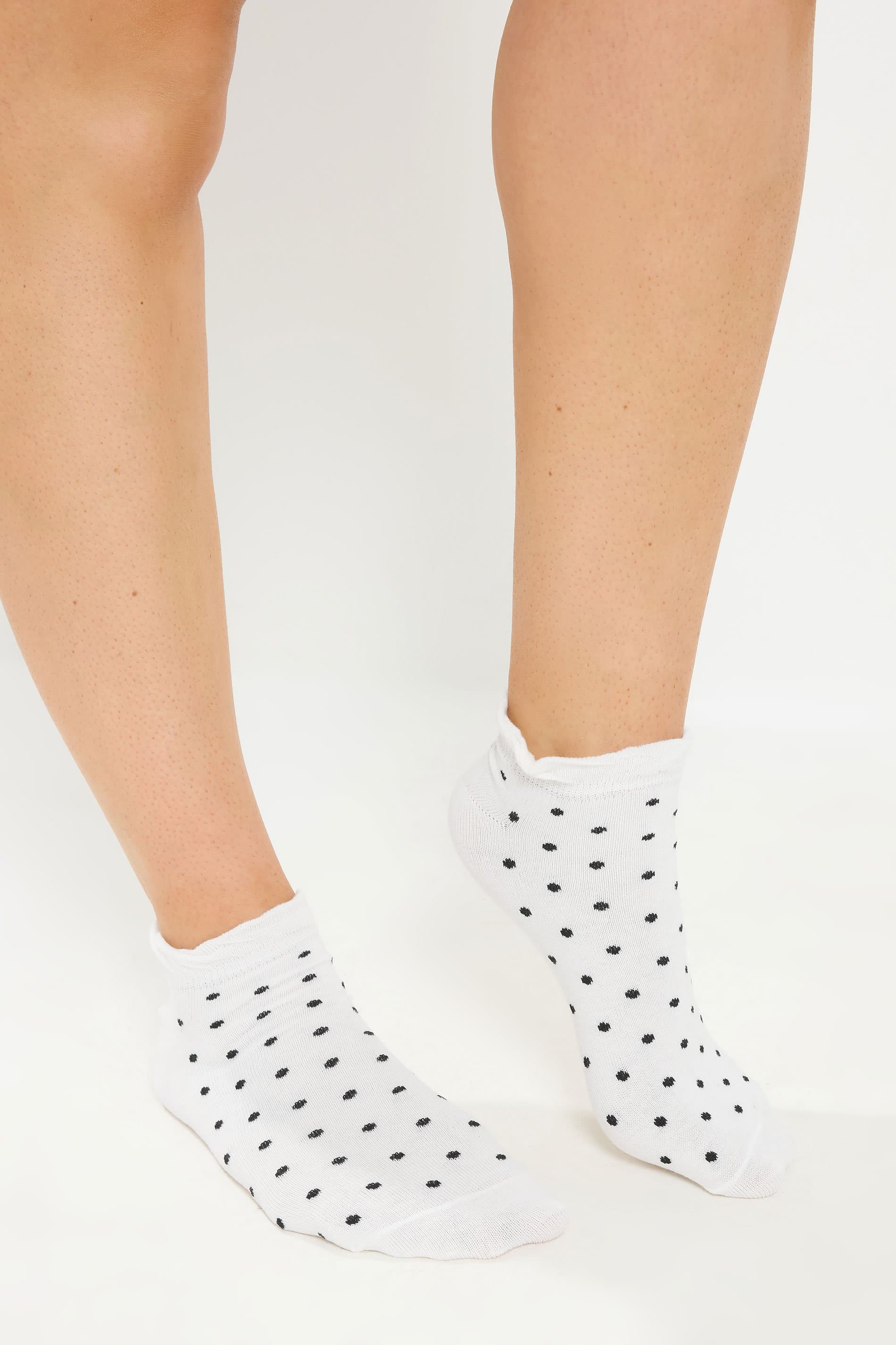 Yours 4 Pack Plus Size Pink Polka Dot Liner Socks