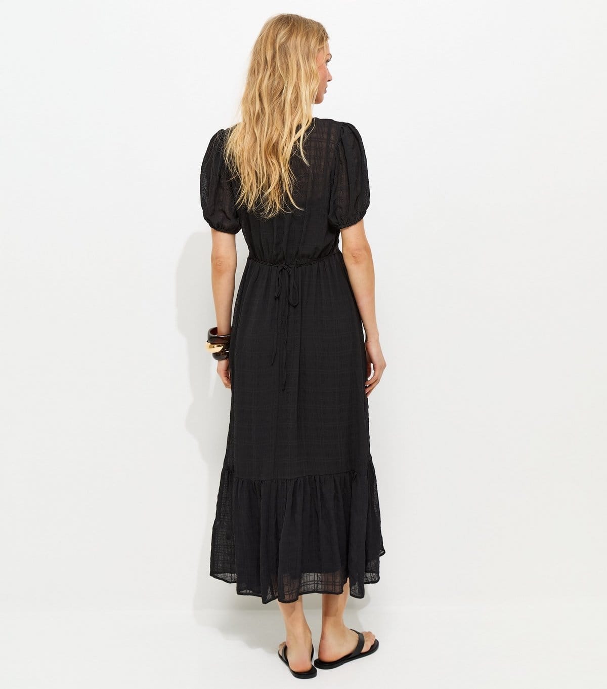 New Look Women's Black Checked Button Through Midi Dress New Look - 4