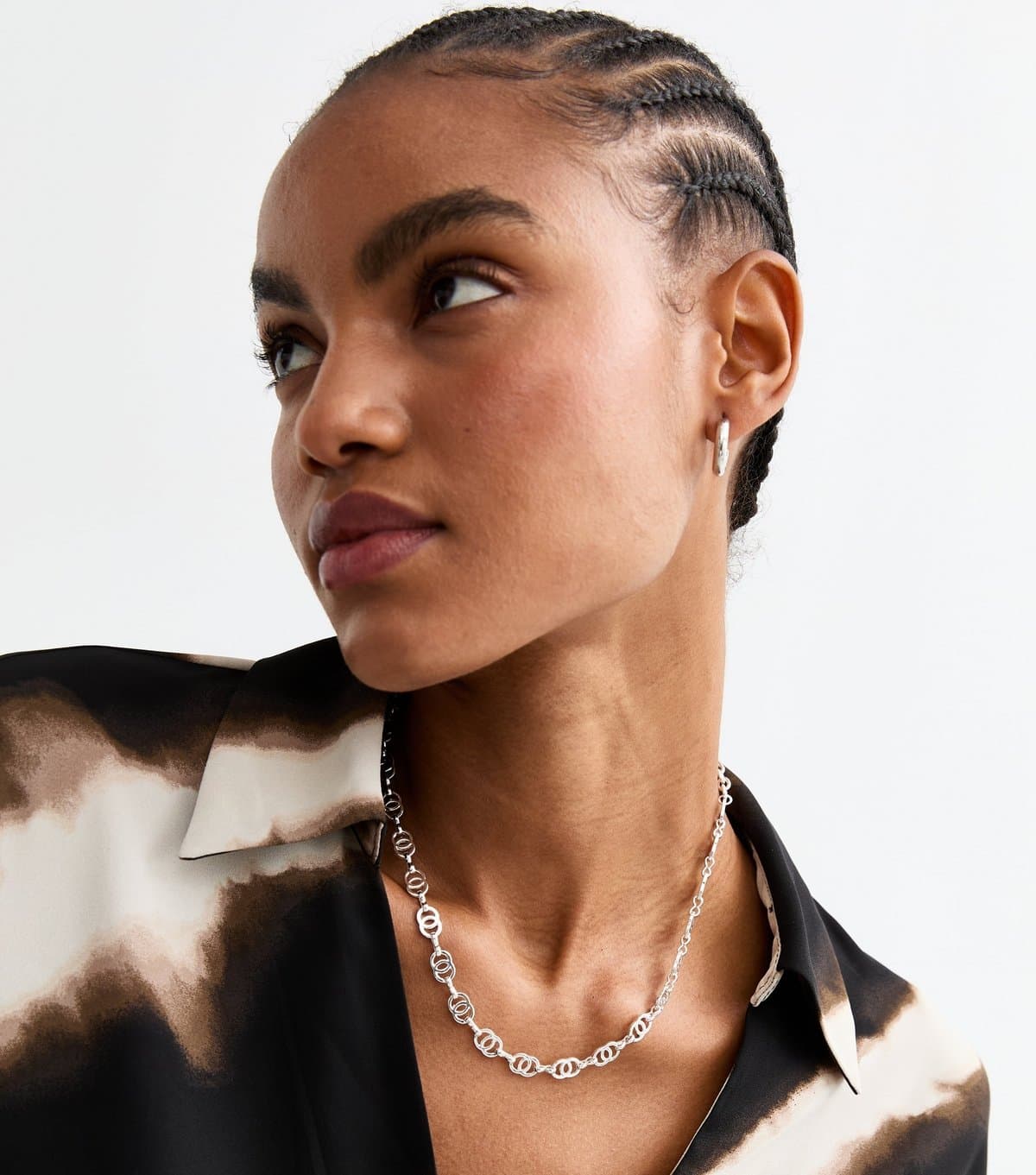 New Look New Look Silver Tone Double Circle Link Necklace