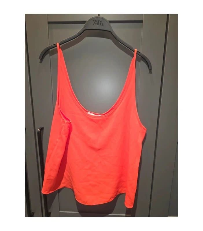 Primark Red silky vest top camisole uk 14 Christmas party going out date holiday